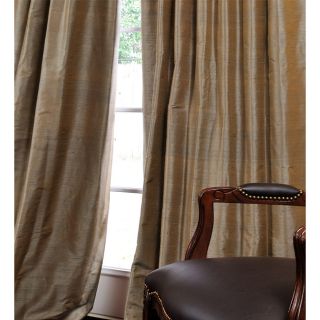 Signature Taupe Grey 108 inch Textured Silk Curtain Panel