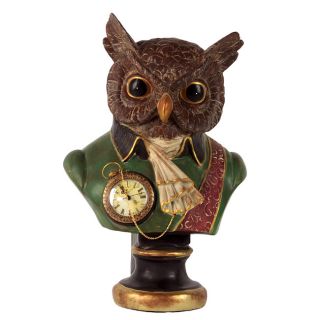 Trend Resin Owl Bust with Clock Sculpture Today $114.99