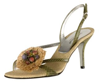 Dolce & Gabbana Straw Flower Slingback Sandals