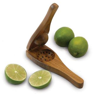 Handmade EcoTeak Wood Lime Squeezer (Thailand) with Brass Fittings