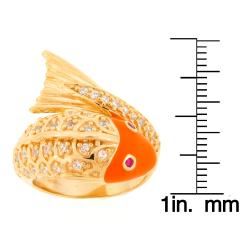 Meredith Leigh Yellow Sterling Silver Cubic Zirconia Critters Fish