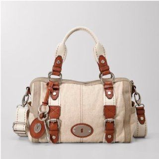 Bags FOSSIL WOMEN BAG W MADDOX FABRIC SATCHEL NATURAL ZB5003101 Shoes