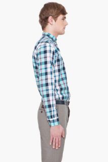 Paul Smith Jeans Turquoise Plaid Shirt for men