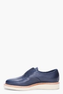 Woman By Common Projects Navy Platform Leather Oxfords for women
