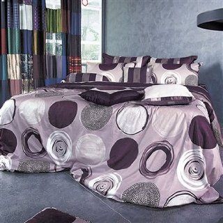 Purple Gray Circle Pattern Duvet Cover Set 820tc   Full