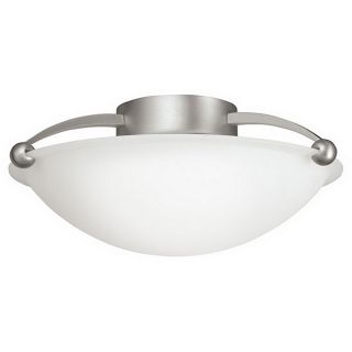 Algiers Collection 1 light Brushed Nickel and Frosted Glass Semi Flush