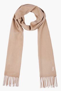 Yves Saint Laurent Long Beige Cashmere Scarf for men