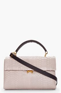 Marni Pale Grey Python Curtus Handbag for women