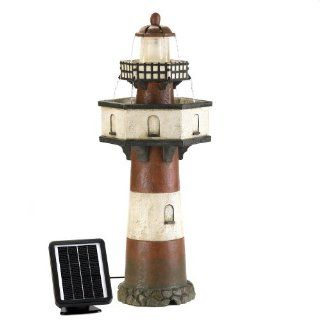 Lighthouse Solar Powered Nautical Theme Water Fountain
