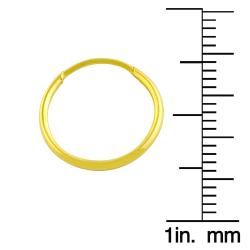 14k Yellow Gold 1x14 mm Endless Tube Hoop Earrings