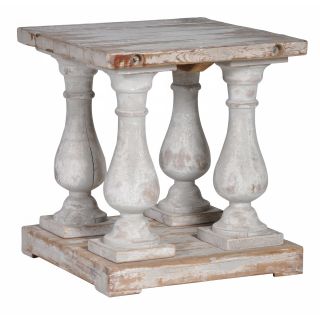 Winfrey Reclaimed Wood White Wash End Table Today $350.99 Sale $315