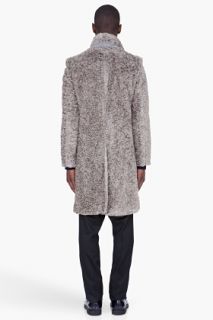 Marc By Marc Jacobs Grey Fluffy Shetland Coat for men