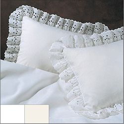 Ruffled Lauren Eyelet Cotton Polyester Pillow Shams (Pack of 2)