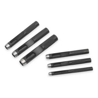 Westward 2AJK8 Hollow Punch Set, 3/16 To 1/2 In, 6 Pc