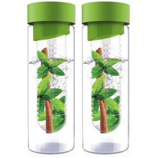 Flavour It Green Glass Water Bottle Fruit Infuser 2 pack Today $36.09