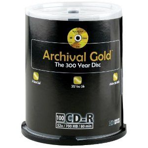 100SPINDLE Archival Gold CDs with Scratch Armor Retail Pkg