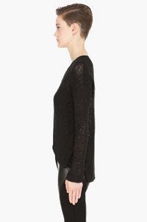 Helmut Black Looped Cotton Asymmetric Shirt for women