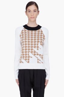 3.1 Phillip Lim Cream Wool Houndstooth Sweater for women