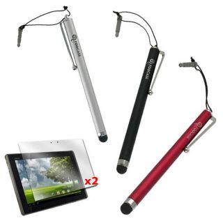rooCASE Capacitive Stylus and 2 x Anti glare Screen Protector for Asus