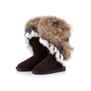 MINITA 2013 HOT Winter Fashion Warm Real Fox Rabbit Fur Snow Boots