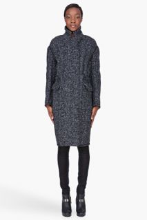 3.1 Phillip Lim Long Reversible Charcoal Wool Overcoat for women