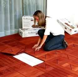 Eco (Outdoor Wood Flooring / Curupay Arizona) Decking Tiles (Pack of