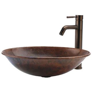 Fontaine Oval Copper Vessel Sink and Faucet Combo