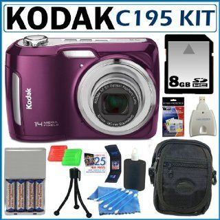 Kodak Easyshare C195 14MP 5X Digital Camera Purple + 8GB