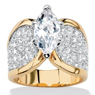 gold overlay cubic zirconia pave ring msrp $ 131 00 sale $ 53 99 off