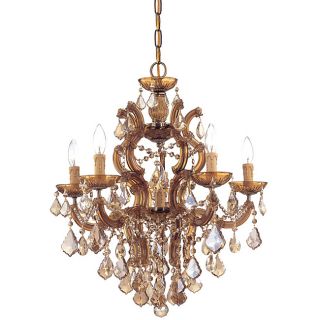 Crystorama Maria Theresa 5 light Antique Brass Chandelier Today: $898