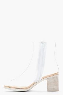 MM6 Maison Martin Margiela Transparent Peep Toe Boots for women