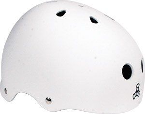 Triple 8 Brainsaver Rubber White Large Skateboard Helmet