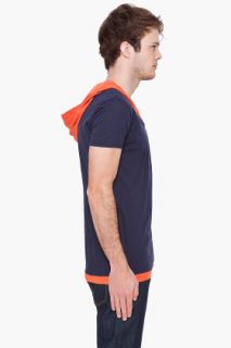 Billtornade Orange Hooded Jack T shirt for men