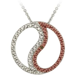 DB Designs Rose Gold over Silver Champagne Diamond Accent S Circle