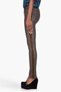 Marc By Marc Jacobs Brown Suede accented Mirah Leather Leggings for women