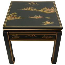 Wooden 18 inch Black Square Ming Table (China)
