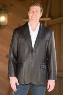  Mens Chapman Western Leather Blazer, 198 BLACK, Size 38 Clothing