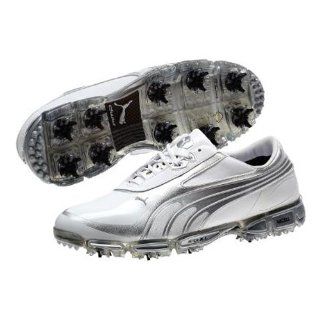 Puma Amp Cell Fusion SL Golf Shoes   White/Silver Shoes