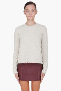 Alexander Wang Cream Embossed Knit Sweater for women