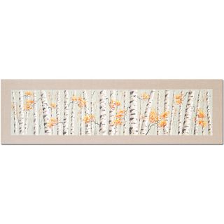 Birch Trees on Linen yellow Hand painted Canvas Art