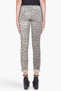 Current/Elliott Leopard Rolled Corduroy Trousers for women