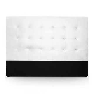 Tête de lit capitonnée 140 cm Cuir Blanc SOMY   Achat / Vente TETE