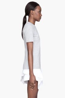 3.1 Phillip Lim Heather Grey Zip back Structured T shirt for women