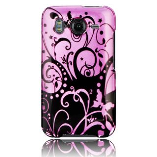 Luxmo Black Swirl Snap on Protector Case for HTC Inspire 4G