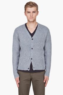 Opening Ceremony Grey Curly Mohair Cardigan for men