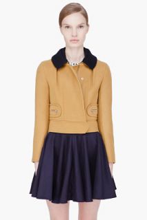 CARVEN Mustard Wool cashmere Drap Jacket for women