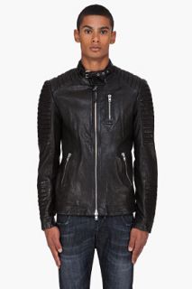 Mackage Black Quilted Mateo Leather Jacket for men