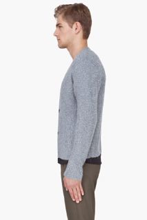 Opening Ceremony Grey Curly Mohair Cardigan for men