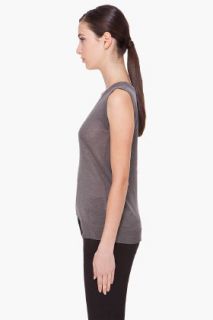 MM6 Maison Martin Margiela Grey Linen Tank Top for women