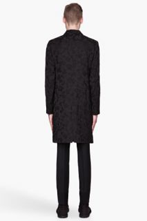 Ann Demeulemeester Black Jacquard Double Breasted Mimosa Coat for men